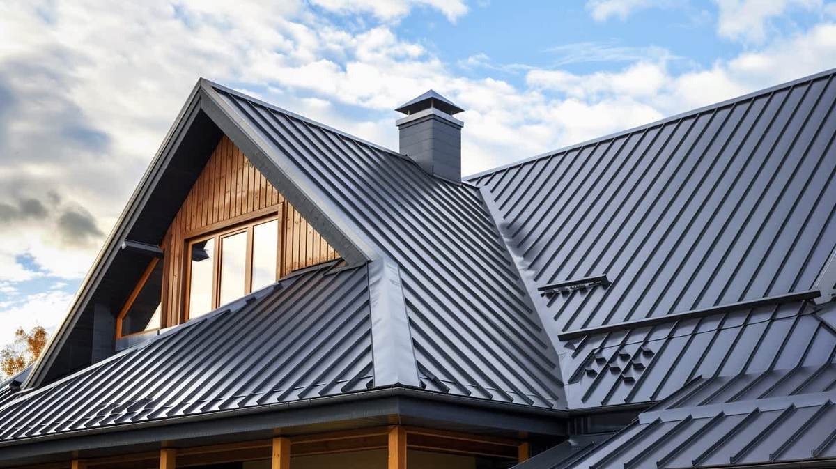 Bayındır EPDM Kauçuk Çatı – antrasit kenet sistem metal çatıyla kaplanmış müstakil ev